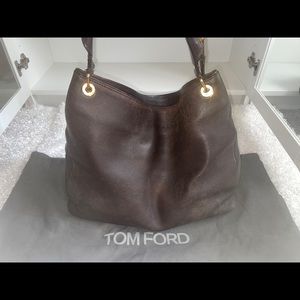 Authentic 💯 Tom Ford Leather Zipper Strap Hobo